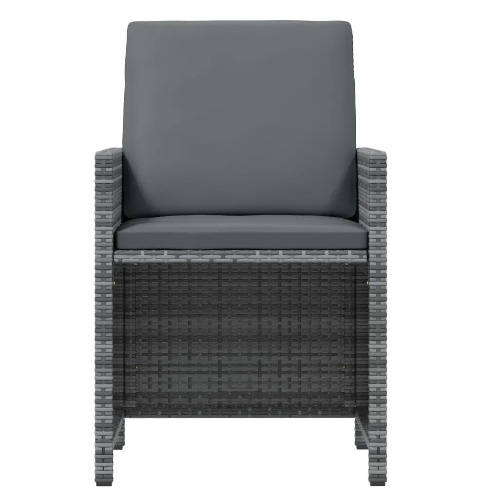 Set Pranzo da Giardino 11 pz con Cuscini in Polyrattan Grigio 3095590