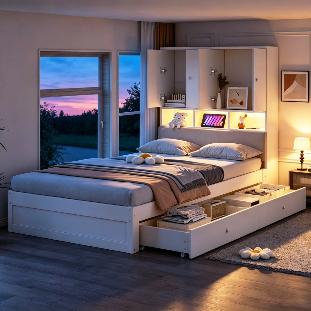 letto in legno bianco 90 x 200 cm