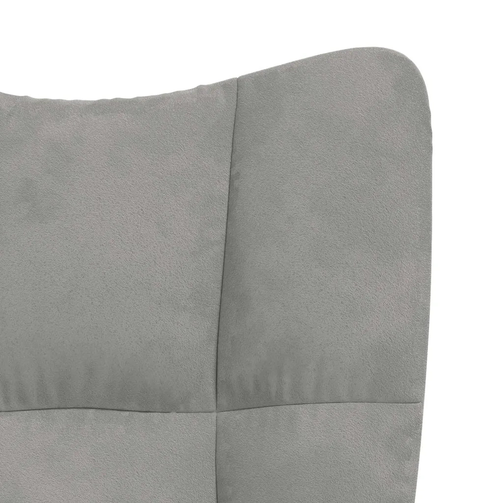 Sedia Relax Grigio Chiaro in Velluto 328172