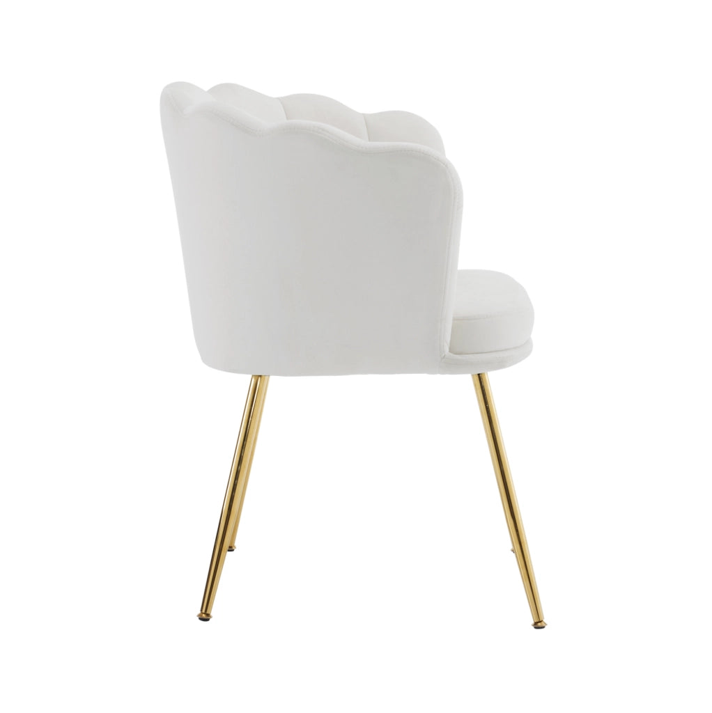 Set di 6 poltrone in velluto beige 63x58x77 cm con cuscini di supporto