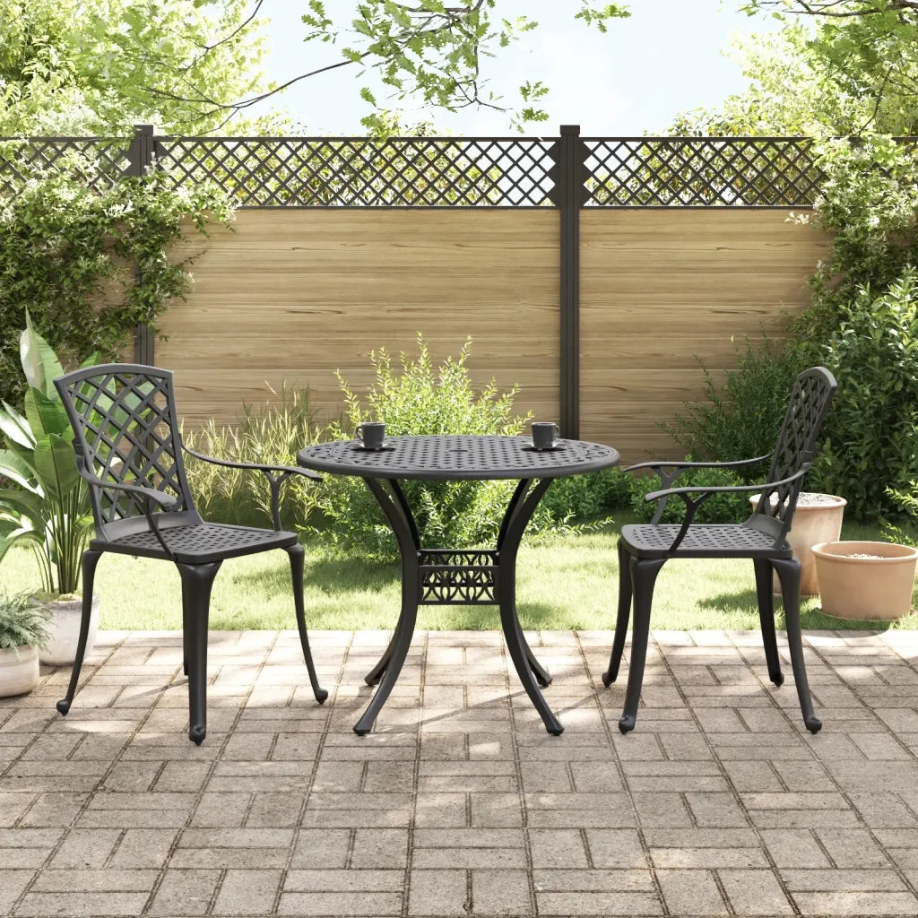 Set da Bistrot 3 pz Nero in Alluminio Pressofuso 3216331