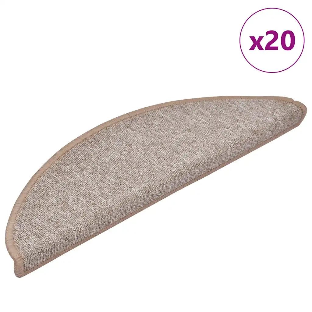 Tappetini per scale 20 pz | Gradini per Scale 56x17x3 cm Marrone chiaro Semicircolari