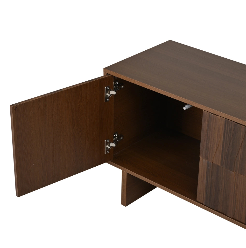 Mobile TV 180x40x56 cm con 4 cassetti e 2 ante noce HOMVRA