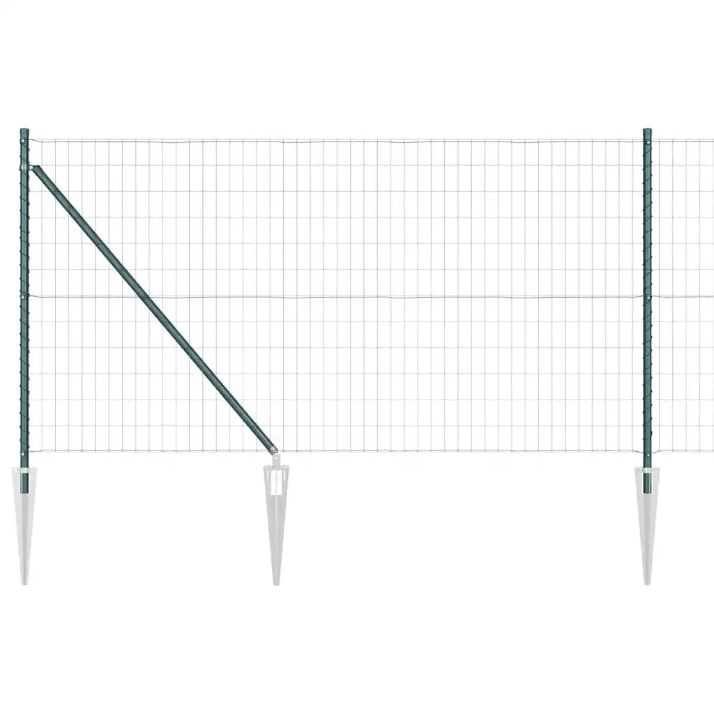 Recinzione da Giardino | Recinzione con Posto Verde 1 x 25 m Acciaio e PVC