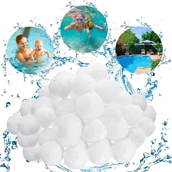 Filtro in palline da 500g - Duraturo e riutilizzabile - Sostituisce 18 kg di sabbia per filtro - Ecocompatibile - Leggero - Materiale di polietilene - Filtro per piscine