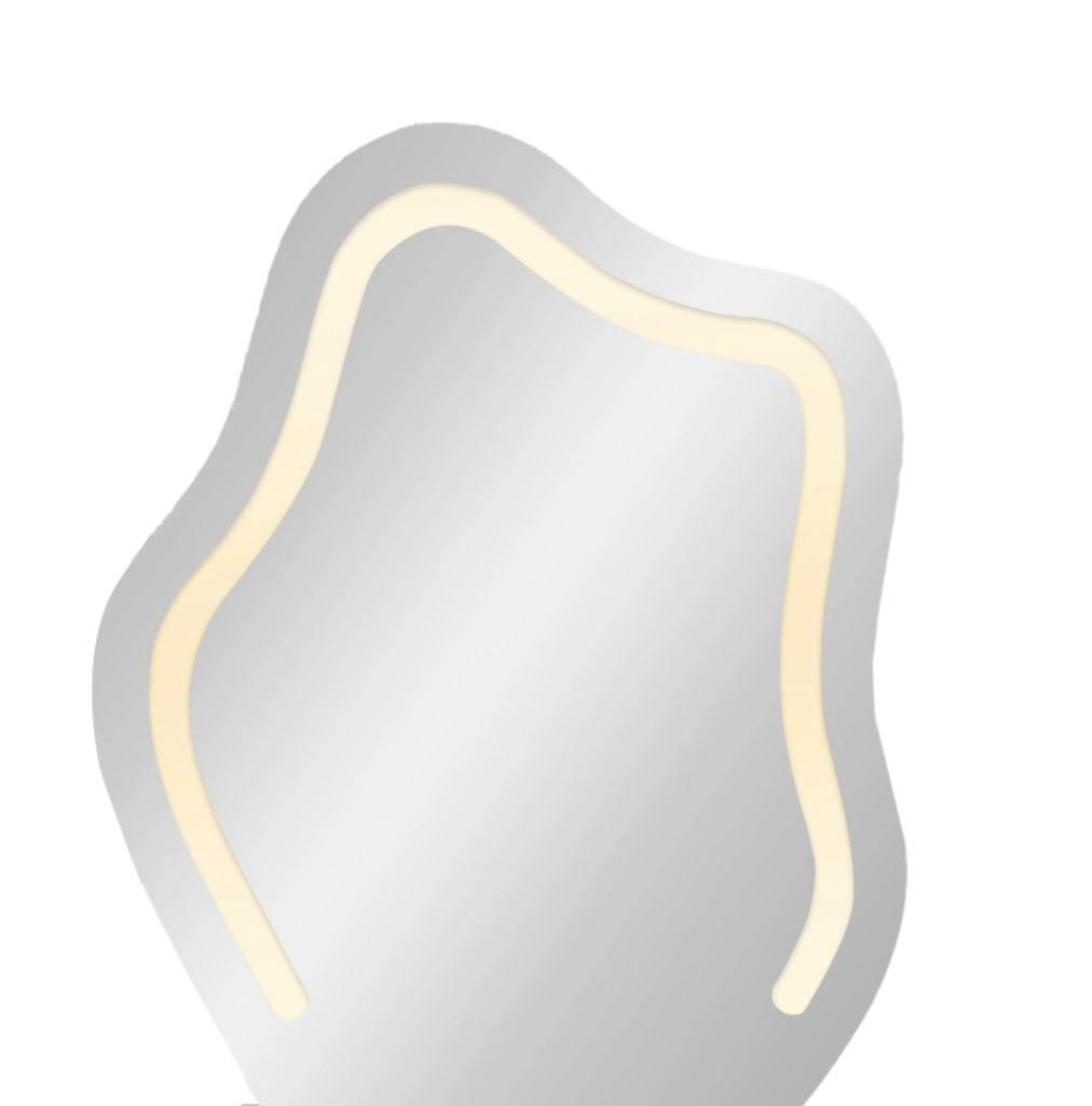 Toeletta con specchio LED 100x40 cm; 2 cassetti e modulo laterale scorrevole bianca HOMVRA