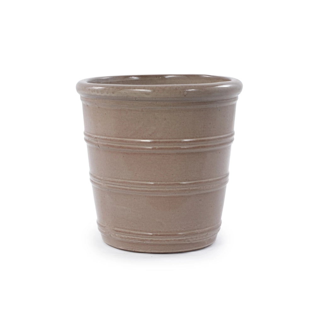Vaso per piante in ceramica fatto a mano color talpa da 40,5 cm, resistente al gelo e decorativo