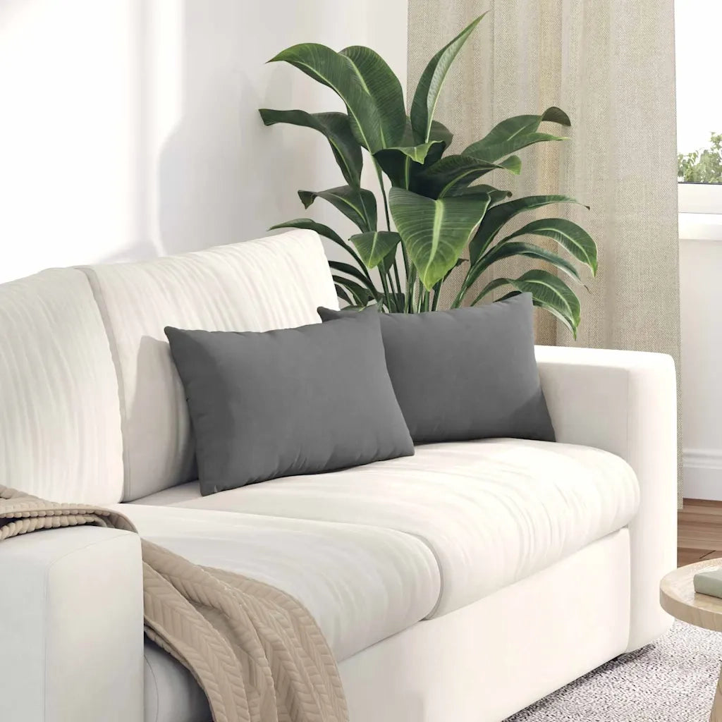 Cuscini da Divano 2 pcs Grigio scuro 50 x 30 cm Tessuto 42013641