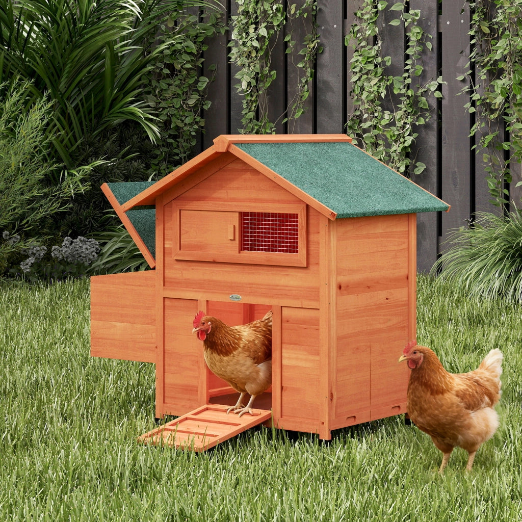 Pollaio da Giardino in Legno con Nido e Tetto Impermeabile ¨C Xylo ¨C 113,5x67,5x95,5 cm