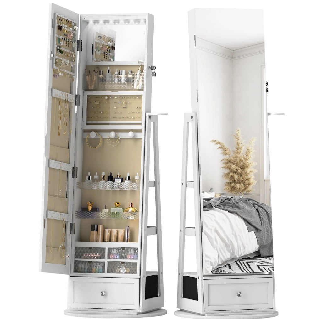 Armadio con specchio e luci LED ¨C Minimal ¨C bianco 60x40x180