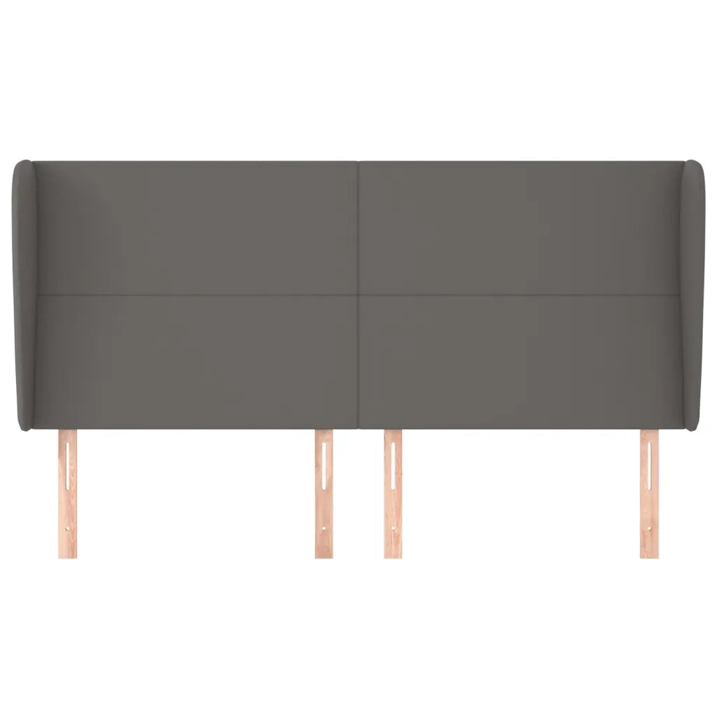 Testiera | Testata ad Orecchio Grigio 183x23x118/128cm in Similpelle