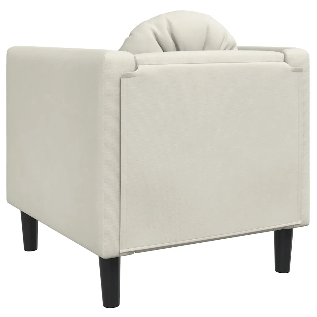 Divano Sedia-Poltrona con Cuscino Crema in Velluto