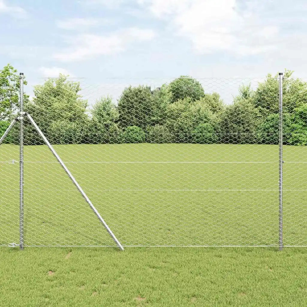 Recinzione Esagonale Argento 1,5 x 50 m Acciaio zincato 42005732