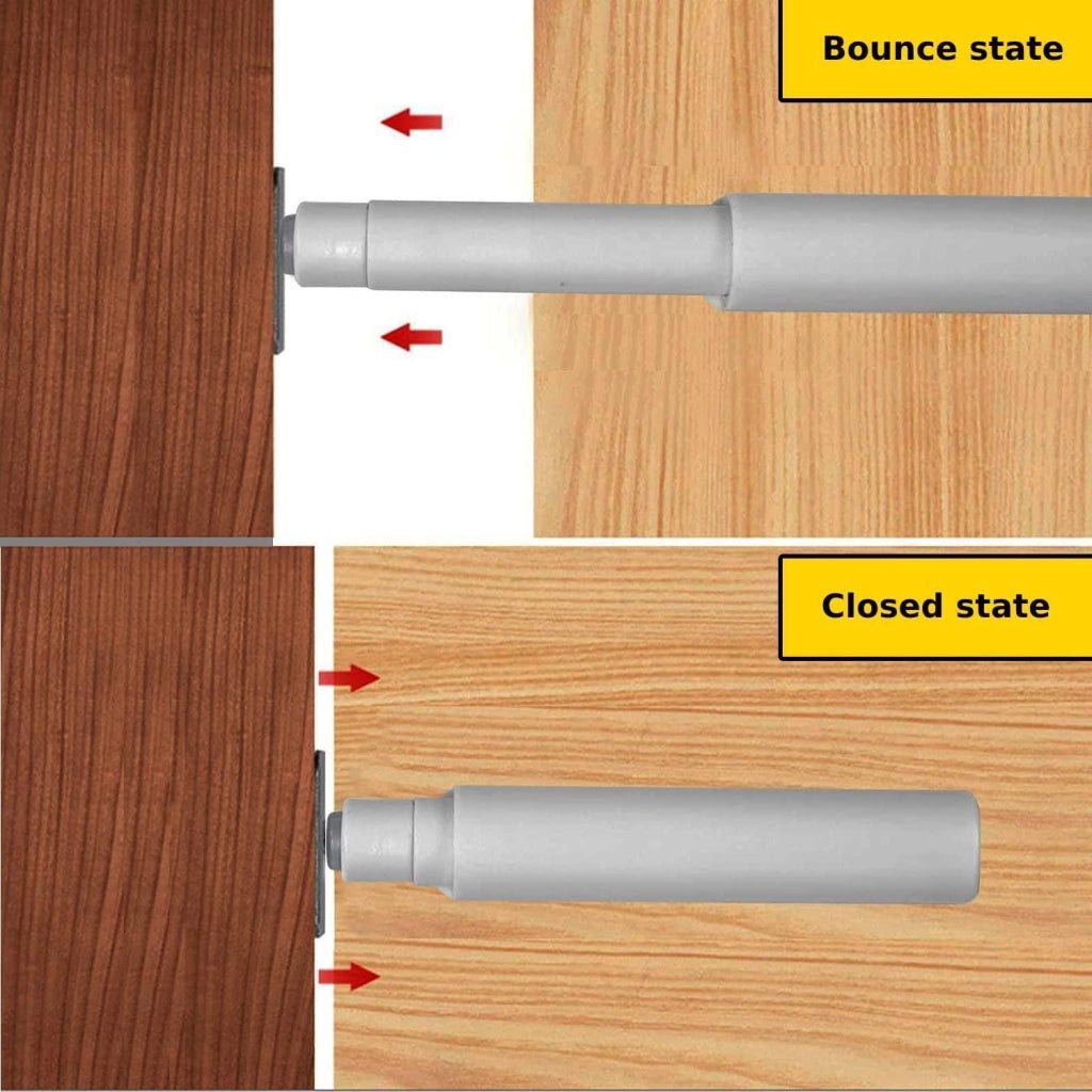Chiusura push per mobili con base e tappo bianco