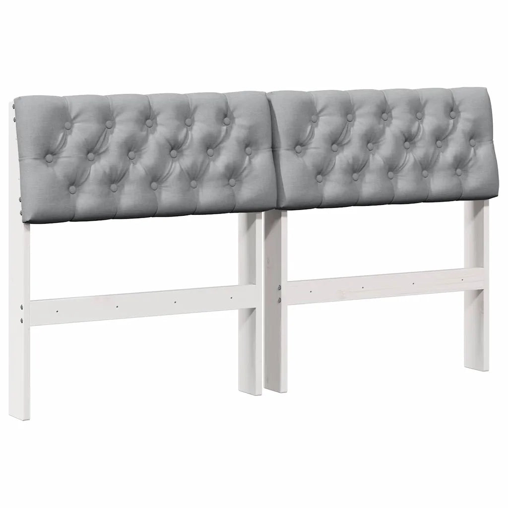 Testiera imbottita Grigio chiaro 140 cm Pino massello 879178