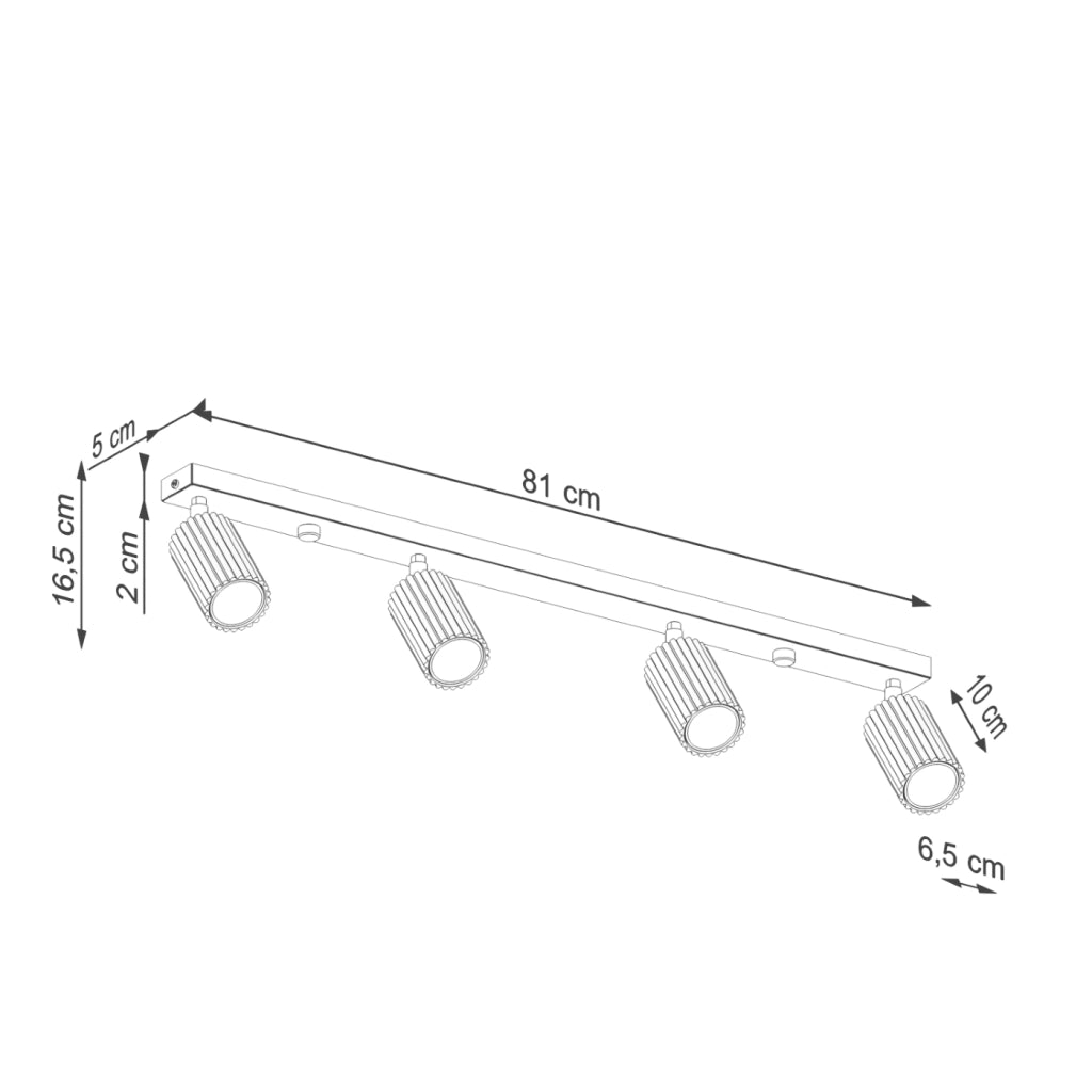 Lampada da soffitto KARBON 4L verde oliva
