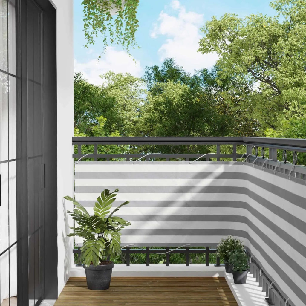 Schermo da balcone Grigio chiaro e bianco 75 x 700 cm