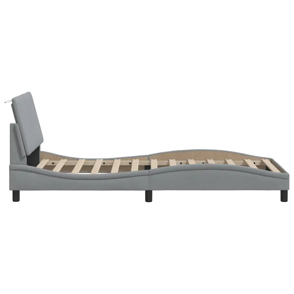 Giroletto senza Materasso Hanko Grigio Chiaro 90x190 cm Tessuto