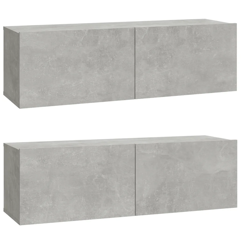 Set di Mobili Porta TV 3 pz Grigio Cemento in Legno Multistrato
