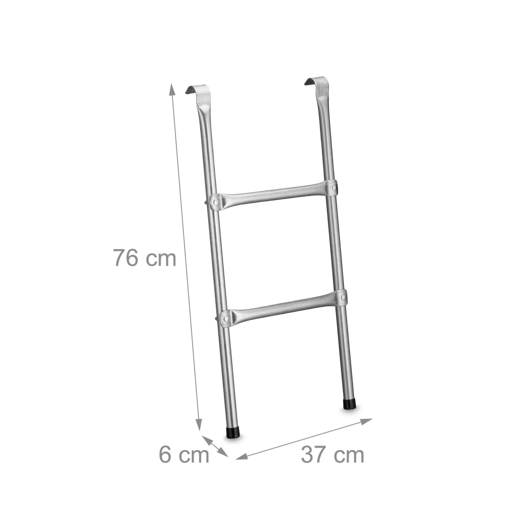 Scaletta per trampolino universale con 2 barre pratica giardino 76 cm in acciaio nero 13_0012909