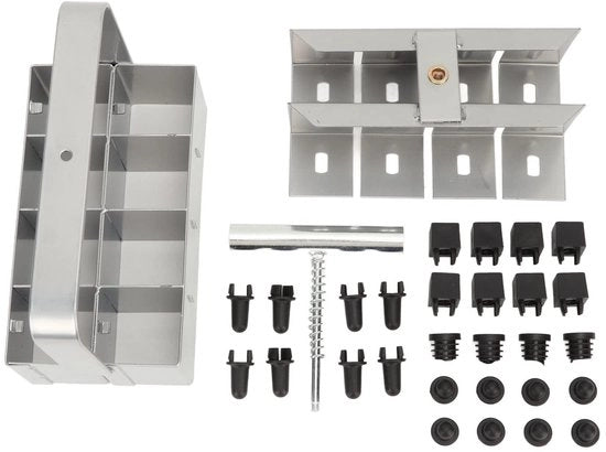 Blocco per sementi con maniglia - 8 celle - Ferro zincato duraturo - Adatto per semi - Dimensioni 19,5 x 10,5 x 24 cm