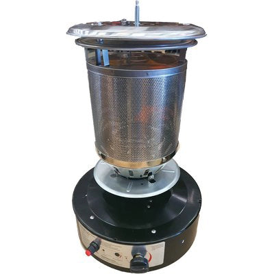 BRUCIATORE STUFA GAS GPL SHORT ROUND PATIO DOMUS  NERO KW 11 H.CM 135