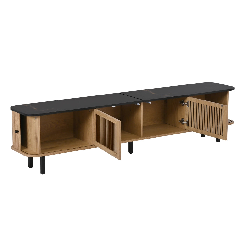 Mobile TV con ante scorrevoli e a griglia ¨C Minimal ¨C 190x35x45 cm design moderno