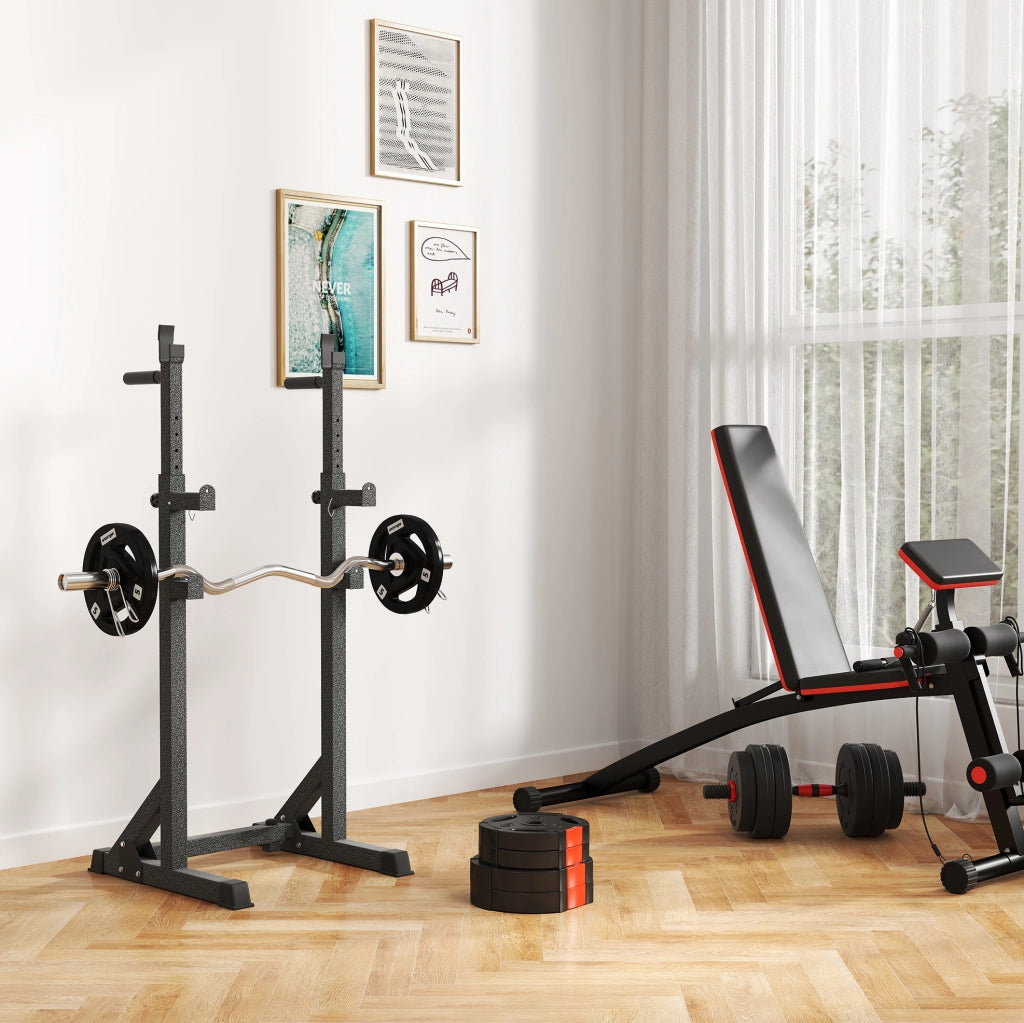 Set di 4 dischi pesi da 2,5/5 kg in plastica nera con impugnature -