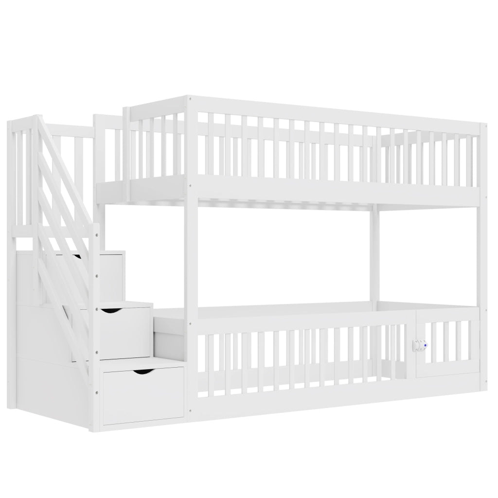 letto a castello in legno bianco 90 x 200 cm