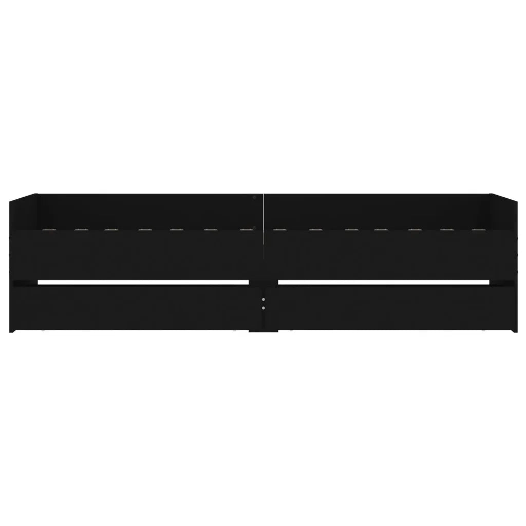 Giroletto-Struttura Letto Nero con Cassetti 75x190 cm Small Single 482499