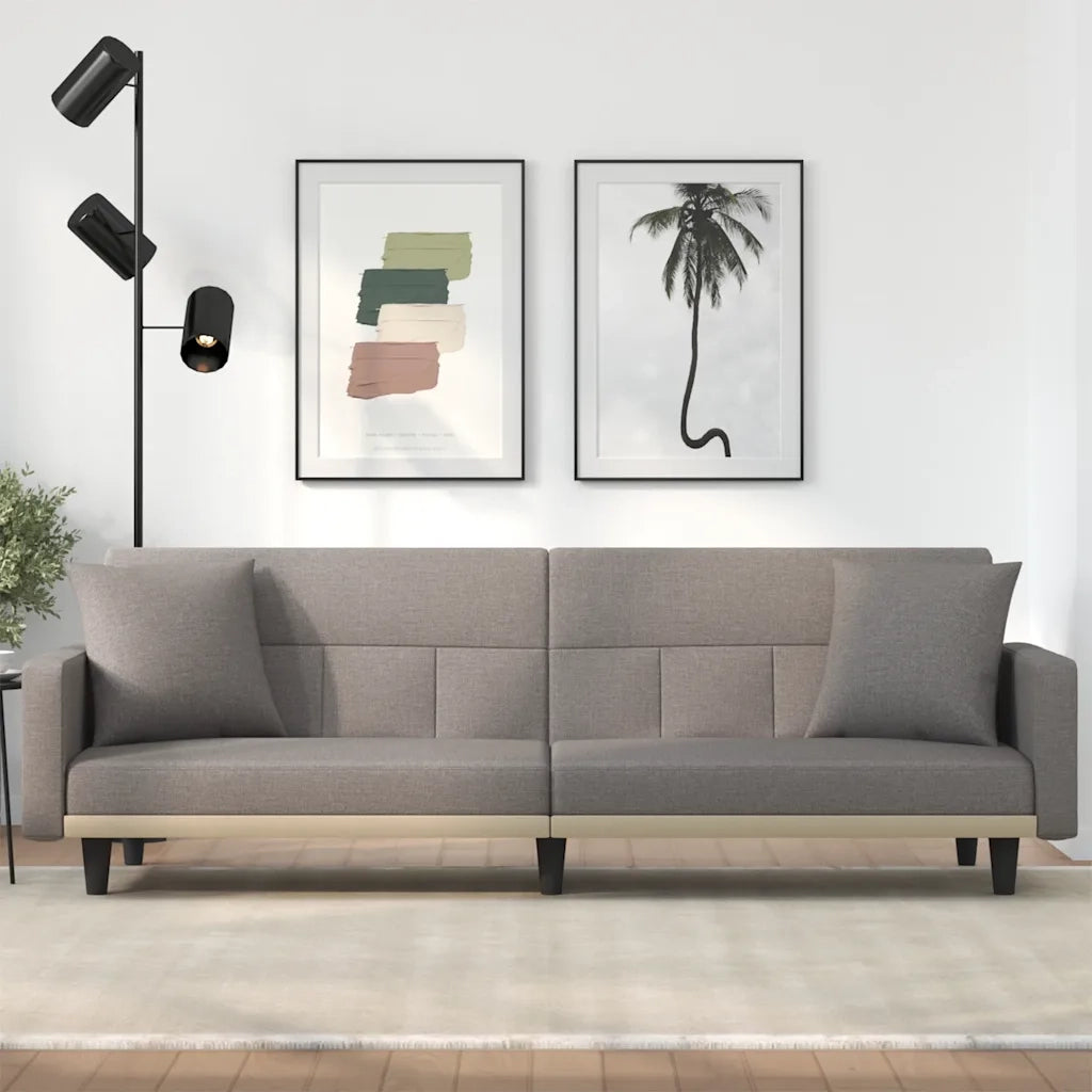 Divano letto | Sof¨¤ letto | Letto singolo con Cuscini Tortora in Tessuto
