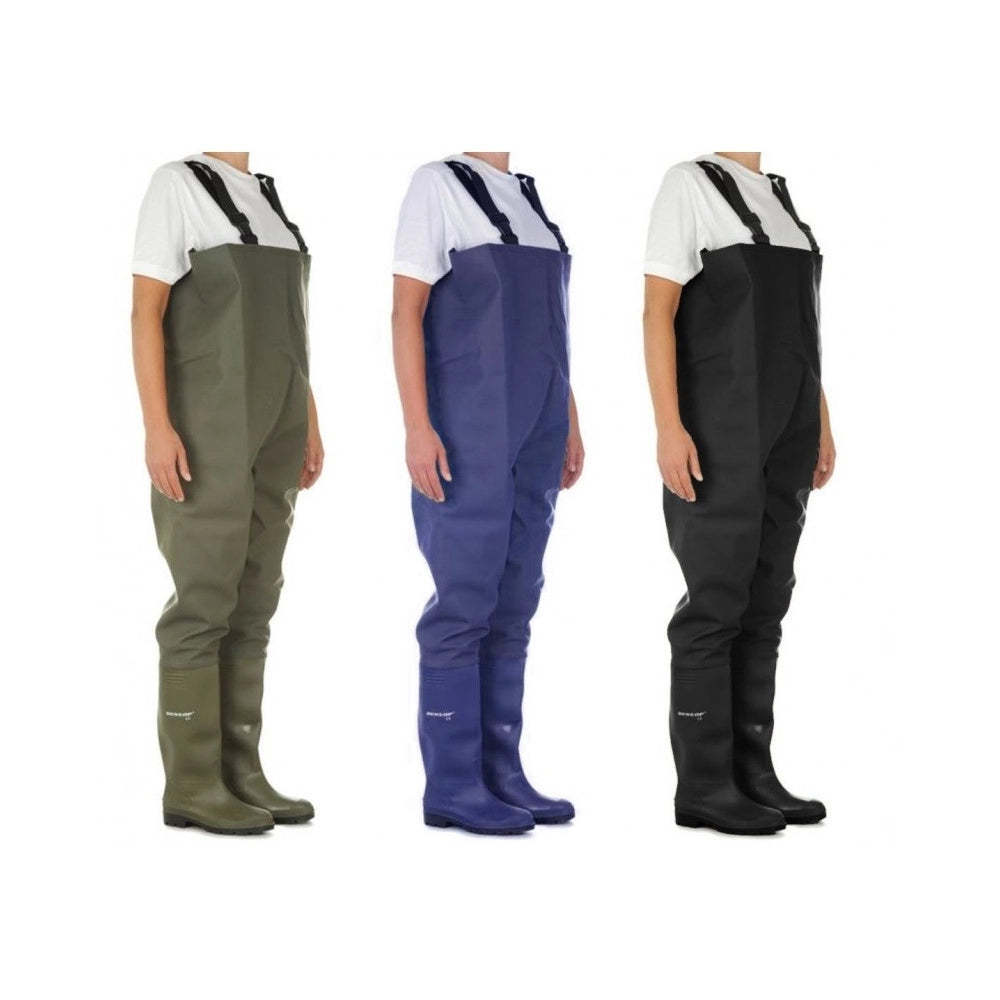 Trade Shop - Scafandro Da Pesca Stivali Coscia Tuta Waders Caccia Agricoltura Impermeabile -    43