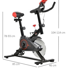 Cyclette 85x46x114 cm nera in acciaio, resistenza regolabile e display LCD