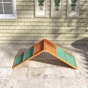 Rampa da agility per cani regolabile e pieghevole in legno arancione antiscivolo 173 × 59 × 66 cm