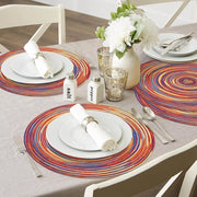 Set di 6 tovaglioli in cotone, rotondi, lavabili, resistenti alle abrasioni, tovaglioli intrecciati per feste, decorazione