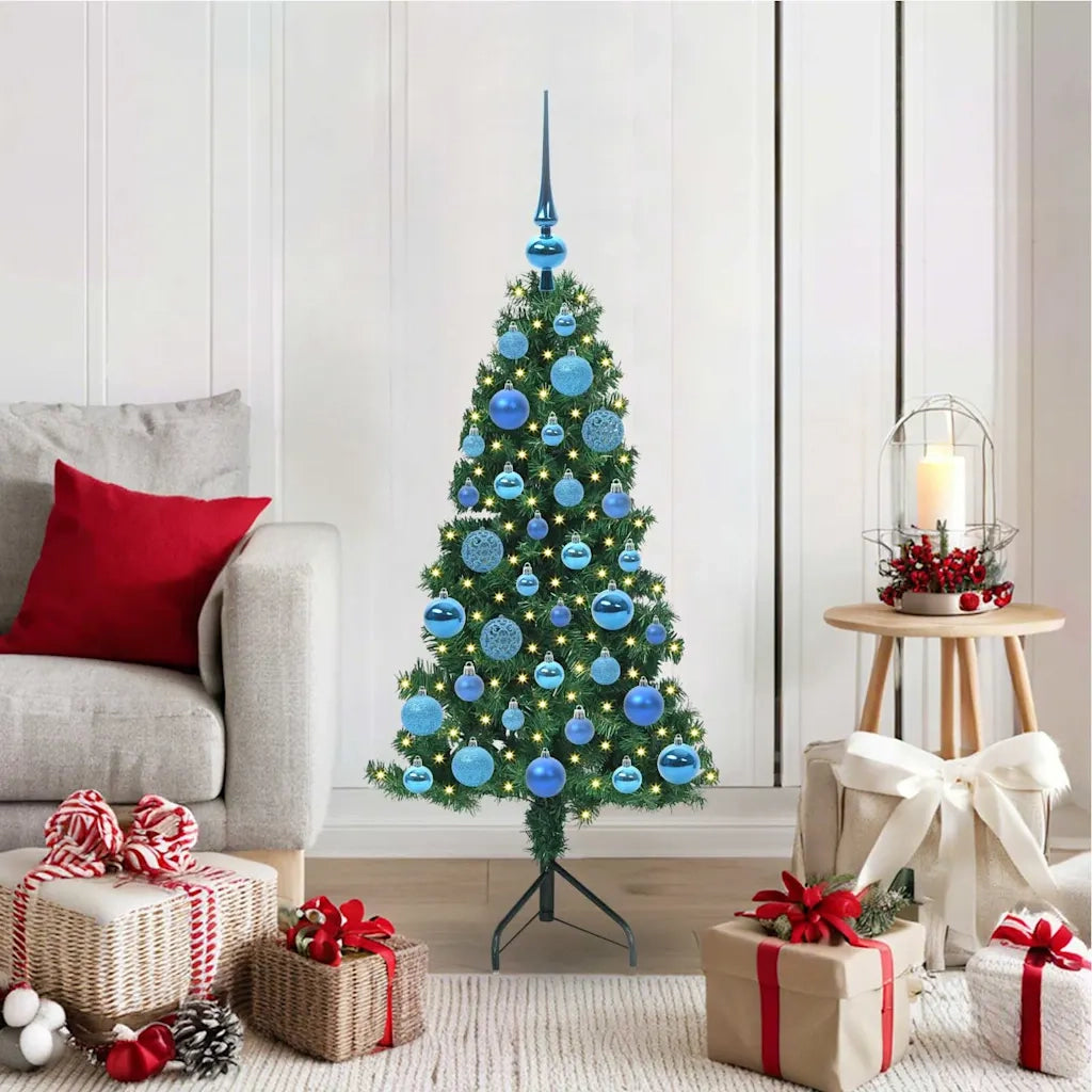 Albero di Natale Artificiale Angolare con 150 LED Verde 120 cm 3397248
