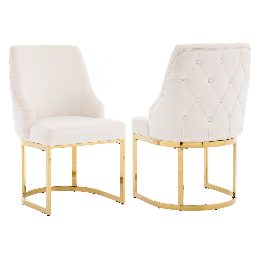 SEDIA da pranzo set 4 pezzi 59x55x89 cm velluto Beige e Oro