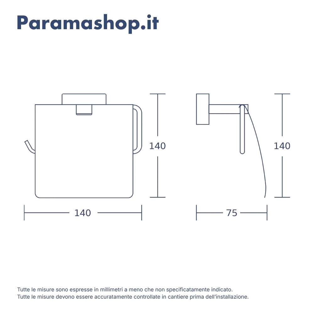 Set da bagno 2 accessori nero opaco: portascopino e copri rotolo | Arch