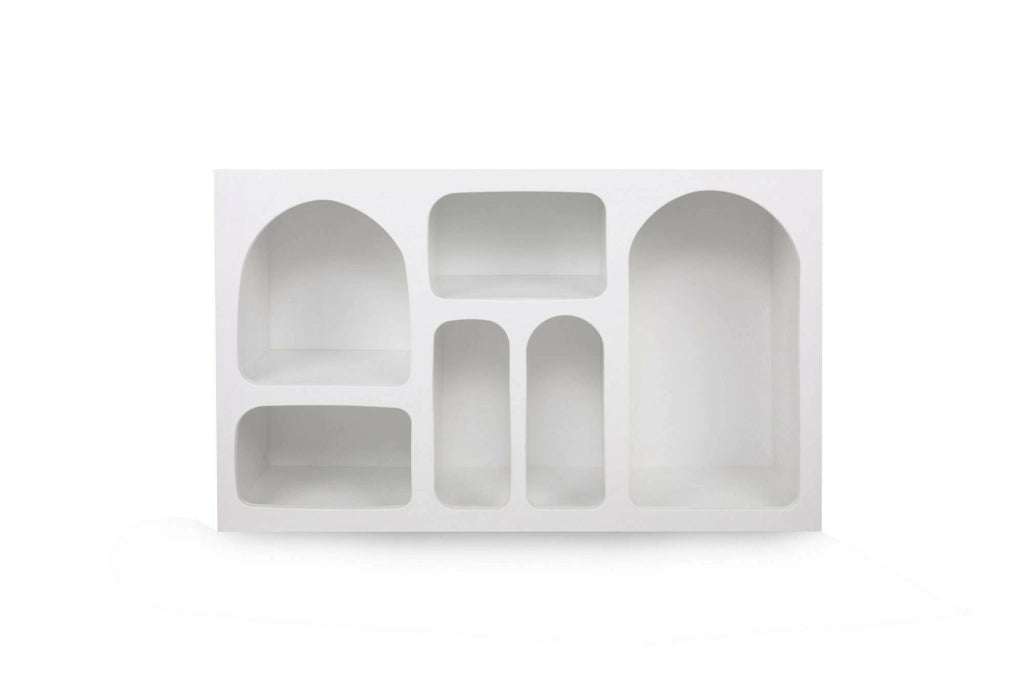 Credenza Arsenio, Buffet da soggiorno, Madia da salotto, Dispensa da cucina, 120x37h74 cm, Bianco