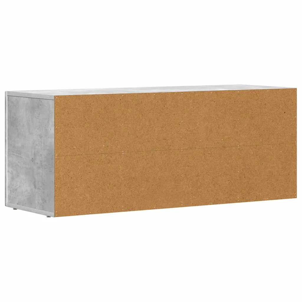 Porta TV moderno rettangolare 100 x 35 x 40 cm con ampio spazio di archiviazione e atmosfera pulita in legno ingegnerizzato grigio cemento 02_0054758