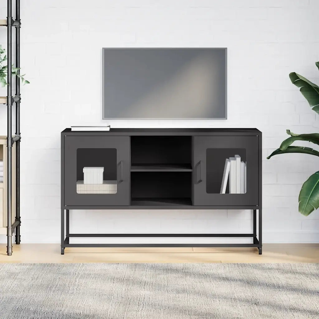 Mobile TV Nero 100,5x39x60,5 cm in Acciaio 853380