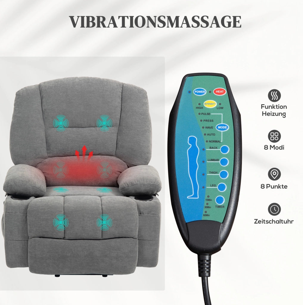 Poltrona relax alzapersona elettrica con massaggio e calore