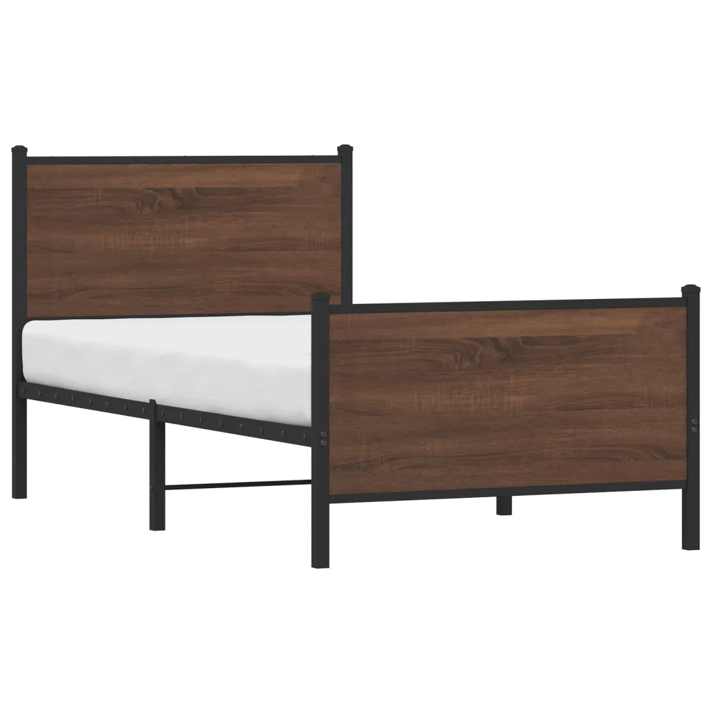 Giroletto senza Materasso in Metallo Rovere Marrone 75x190 cm 4007773