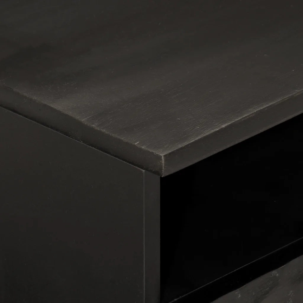 Tavolino da Salotto Nero 80x54x40 cm in Legno Massello di Mango 356832