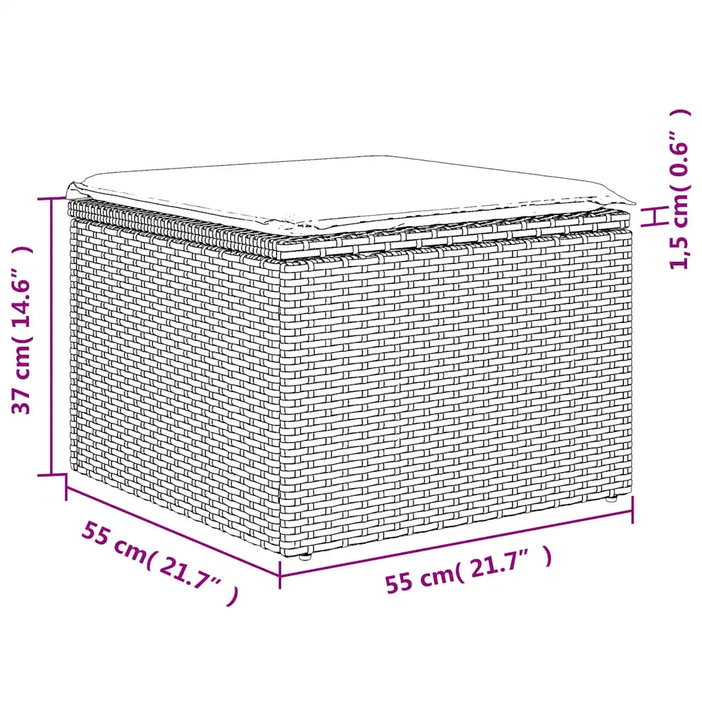 Set Divani da Giardino 8 pz con Cuscini Marrone in Polyrattan 3222963