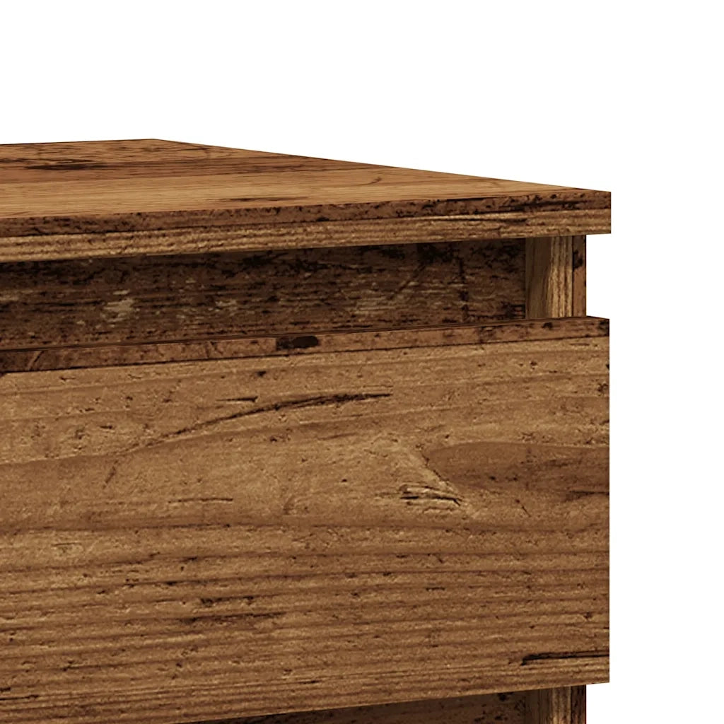 Comodini 2pz Legno Antico 40x35x50 cm in Legno Multistrato 857417