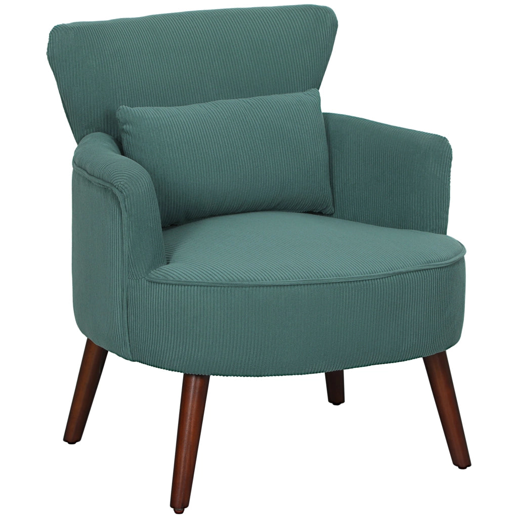 Poltrona Moderna Girevole Imbottita con Poggiapiedi e Cuscino Lombo ¨C Minimal ¨C Verde Scuro