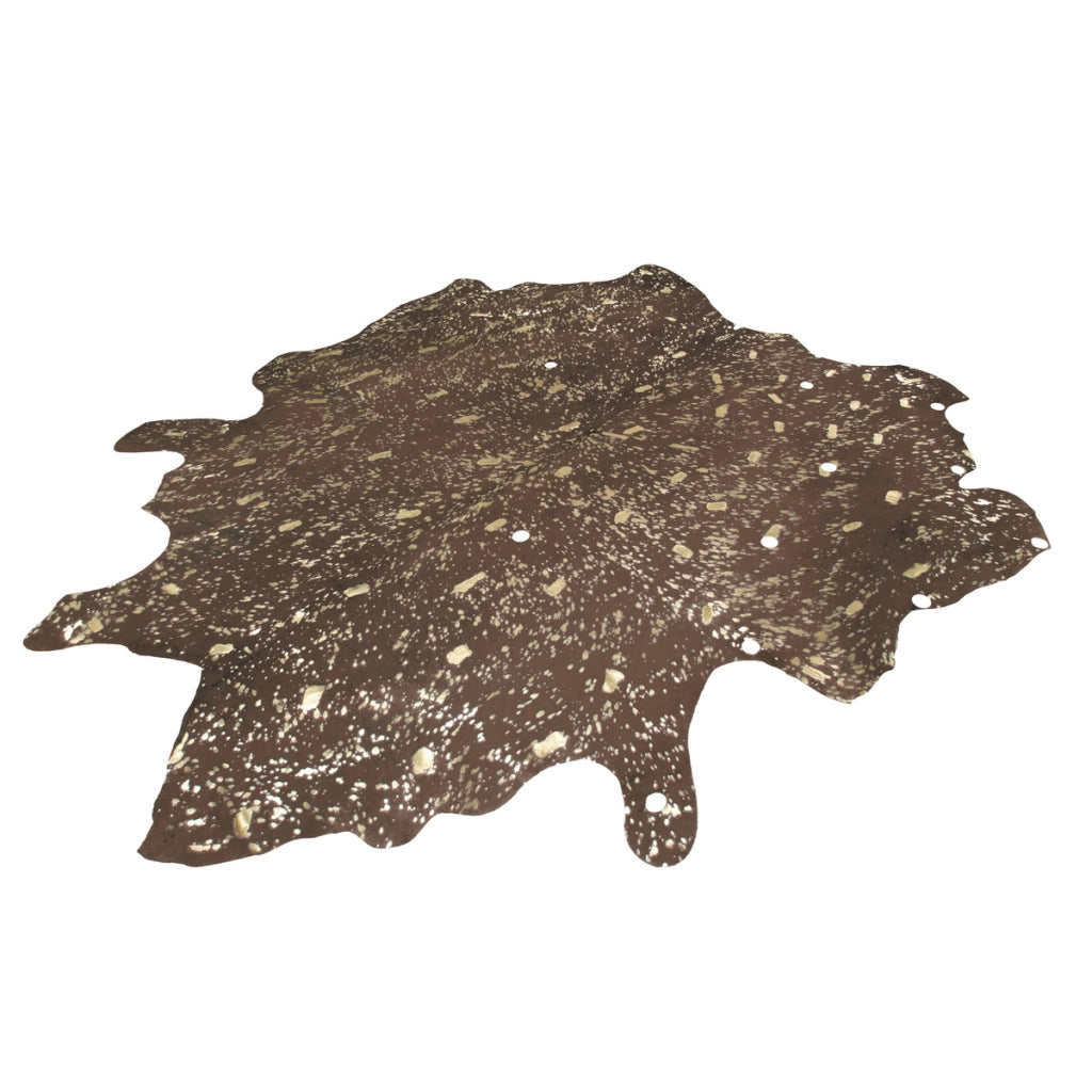 Tappeto in pelle bovina Glam 100 Marrone e Oro