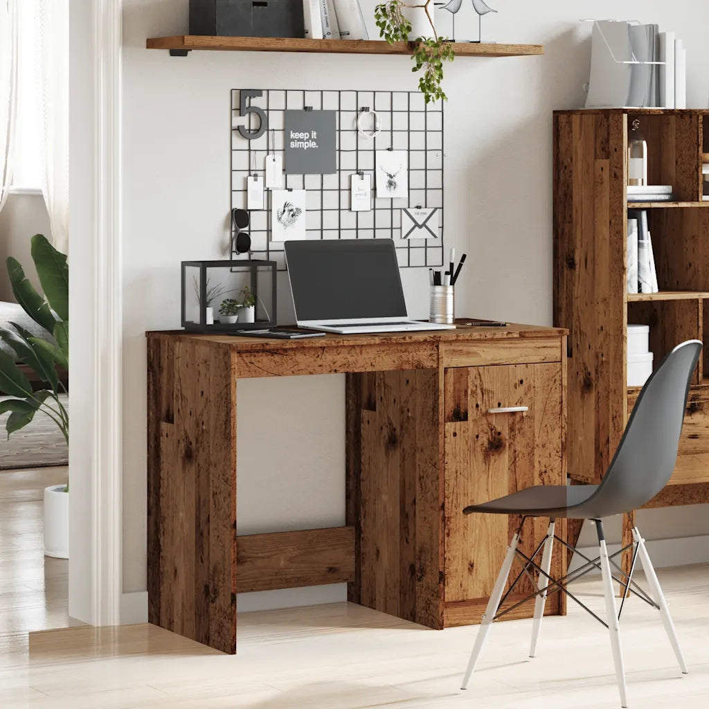 Scrivania Legno Antico 100x50x76 cm in Legno Multistrato 856002