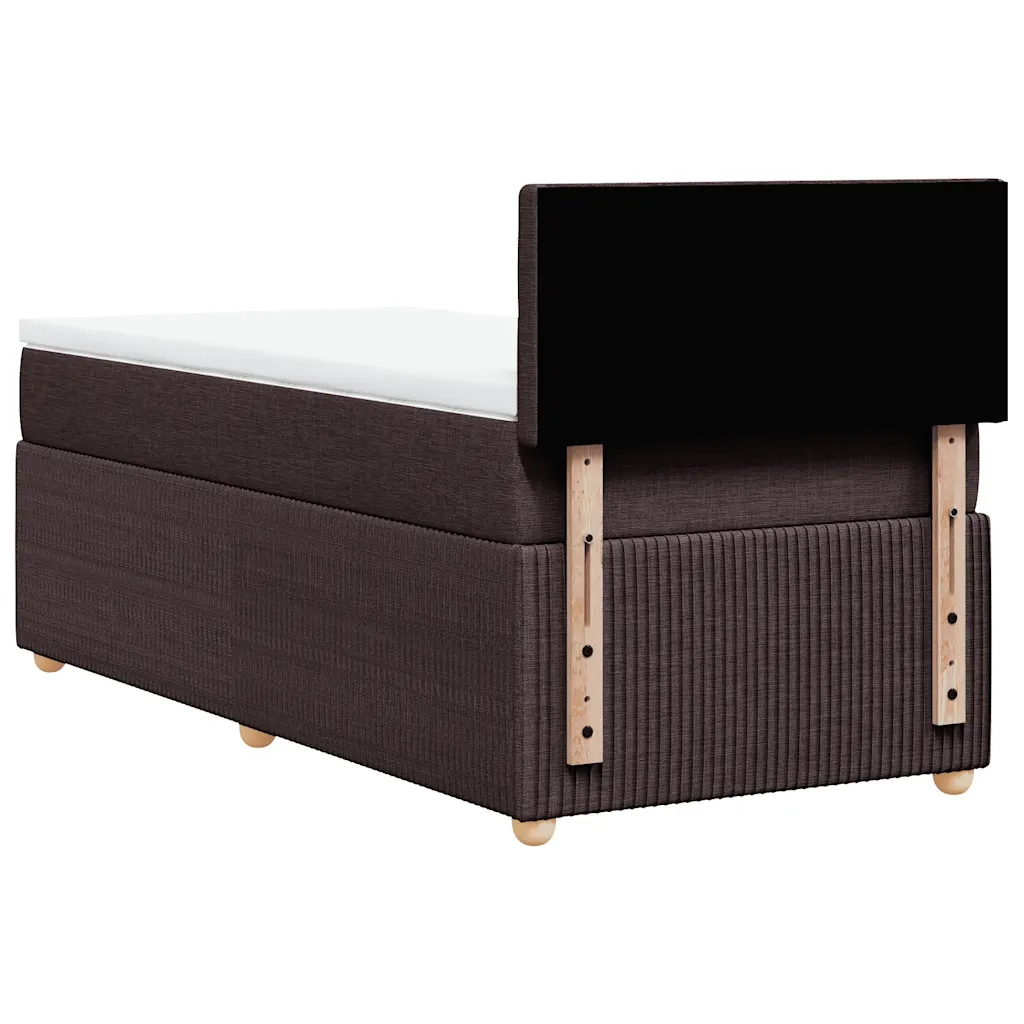 Giroletto a Molle con Materasso Marrone Scuro 100x200cm Tessuto 3289684
